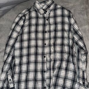 PacSun Black and White Plaid Flannel